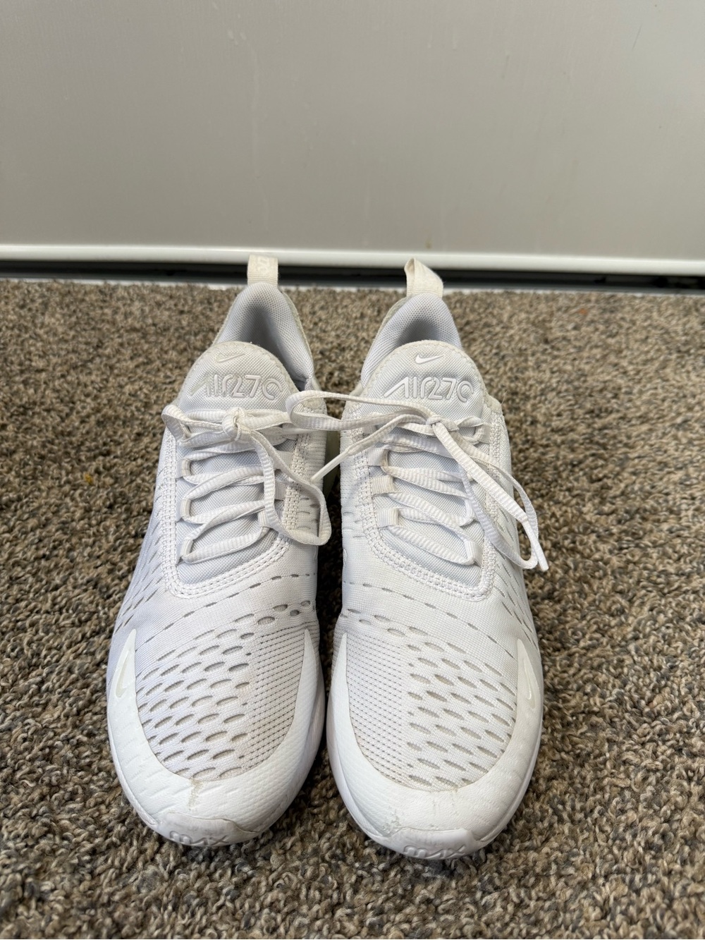Nike Air Max 270 Triple White Sneakers - Picture 2 of 7